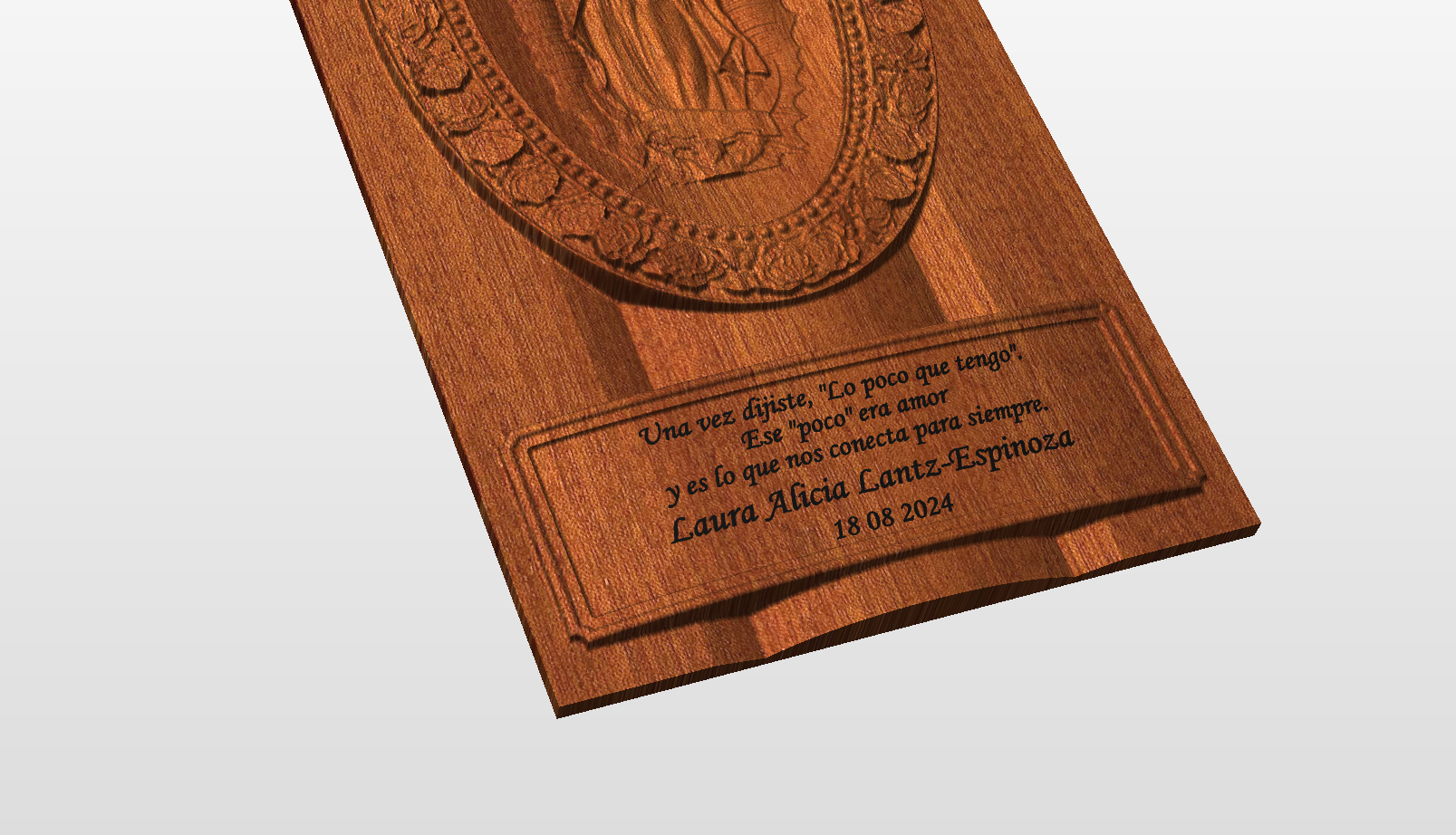 Our Lady of Guadalupe Upright Urn including shipping to Canada and inscription