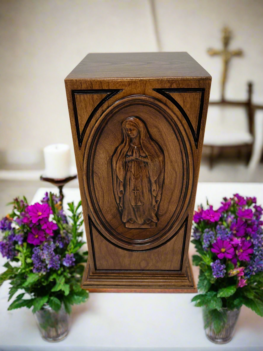 Upright Virgin Mary Urn