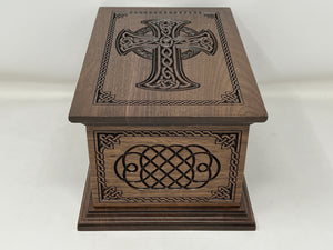 Urn for Human Ashes with Celtic Cross and Patterns Available in Various Sizes