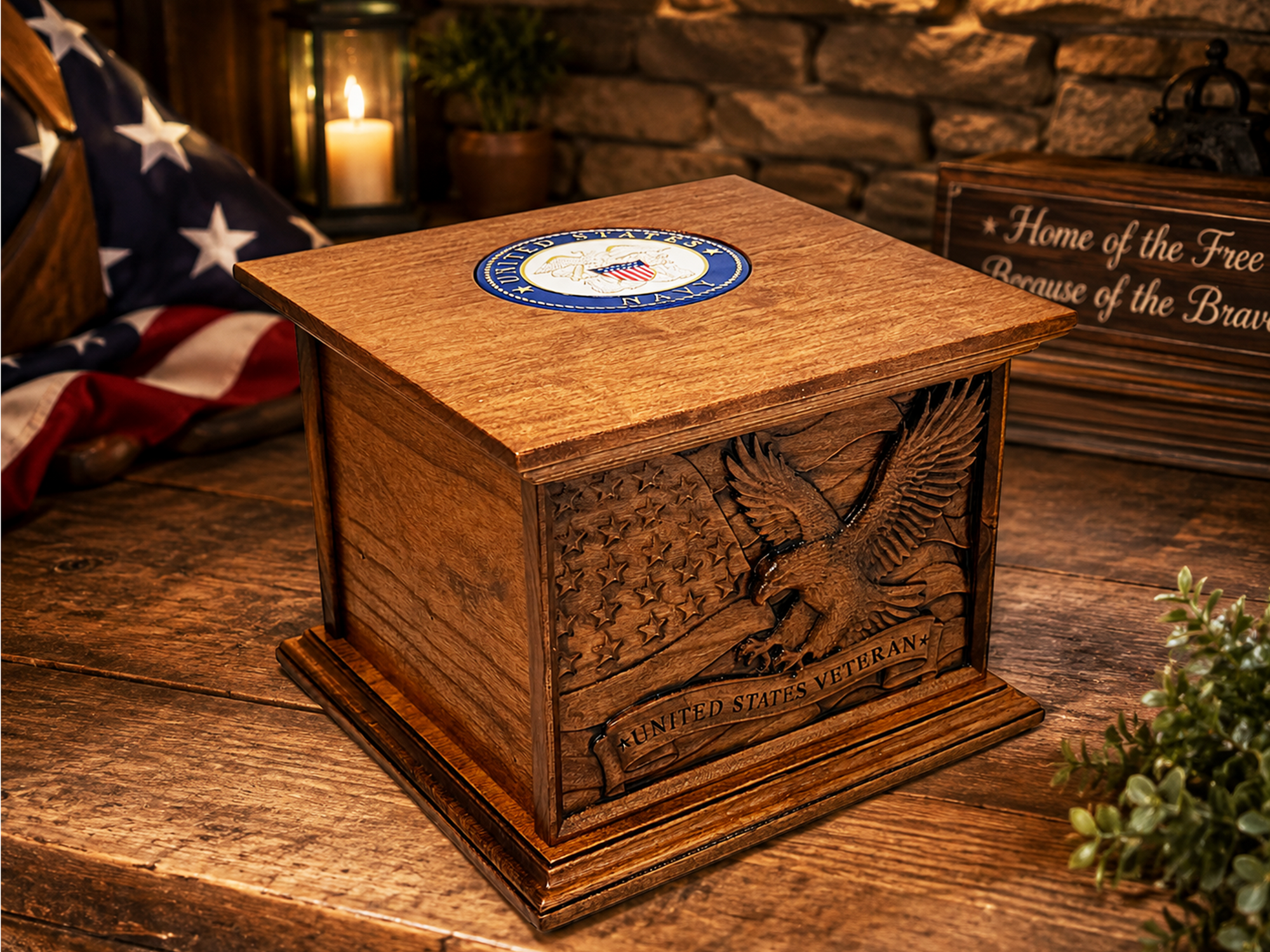 United States Navy Veteran Urn for Niche size at Arlington