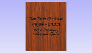 Fisherman, Patriotic, Psalm 23, Inscription Urn
