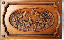 Load image into Gallery viewer, Handmade Carved Memorial Cremation Urn with Flowers and Butterflies
